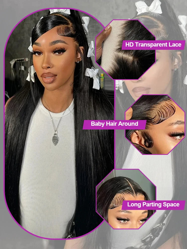 HD Lace Wigs 13x6 Straight Human Hair Wigs 300% Density 40 46 Inch 13x4 360 Full Lace Frontal Wigs 7x5 Glueless Wigs Human Hair