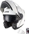 Modular Motorcycle Helmets Fiberglass Full Face Motorcycle Helmet Flip Up for Touring DOT Certified Release Sun Visor Removable