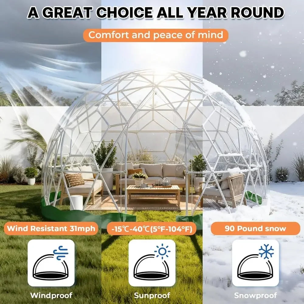 9.7 x 5.7 ft Waterproof Greenhouse Tent for 2-4 People, Ideal for Camping, Parties, and Outdoor Events