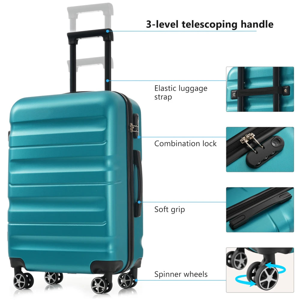 Hardshell Luggage Set - Lightweight & Durable Suitcases with Dual Spinner Wheels Carry-On & Check-In Sizes for Travel & Business