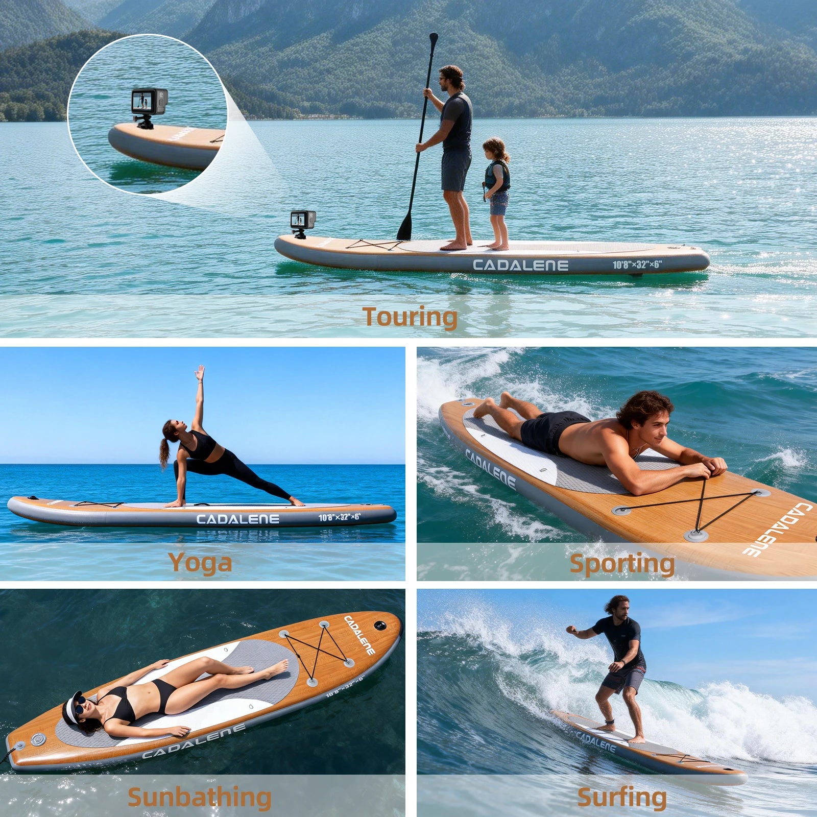 Inflatable Stand Up Paddle Board with Camera Mount & SUP Accessories, 10' 8"  Paddleboard for Adults Youth of All Skill Levels