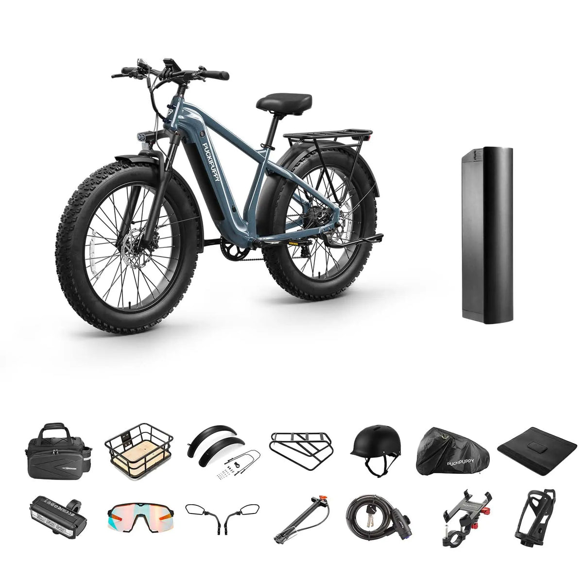 PUCKIPUPPY Beagle II Electric Bike for Adults 960W Peak 48V 15AH Ebike with Luxury Accessory Pack and Extra 15Ah Battery