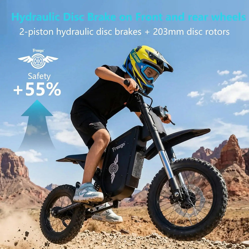 Freego X0 Electric Dirt Bike for Adults 3600W Motor 60V Battery Electric Mountain Bike 40MPH Dual Hydraulic Disc Brakes E-bike