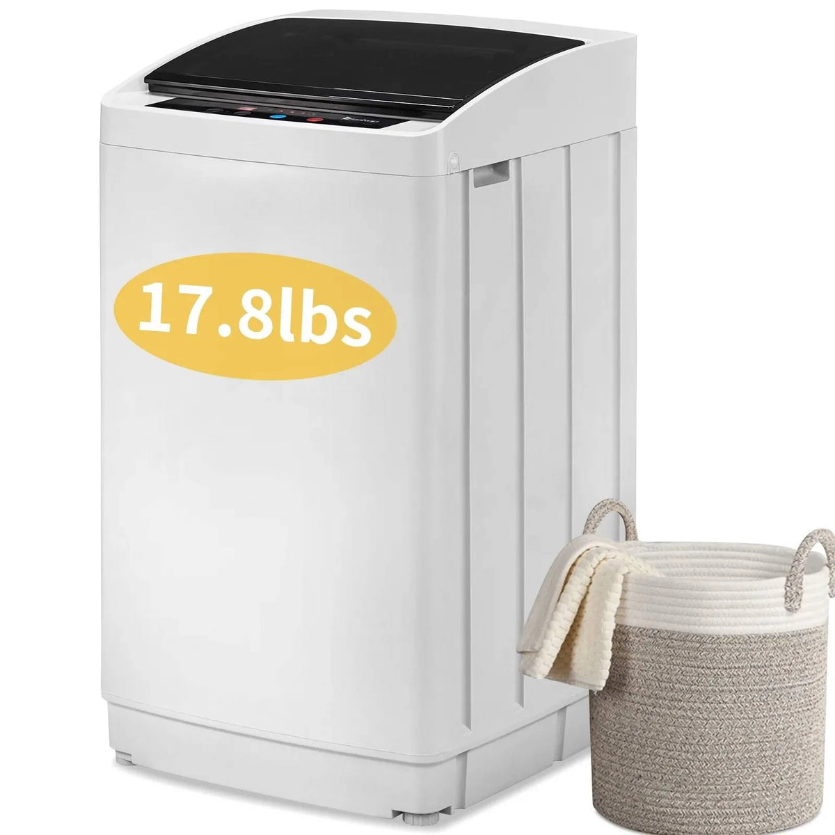 Apartment Full Auto Washing Machine 17.8lbs Portable Electric Clothing Washer