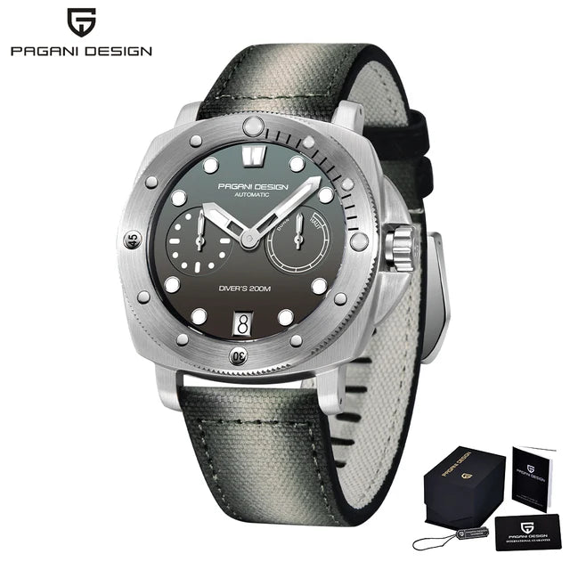PAGANI DESIGN Luxury Diving Machinery Fully Automatic Men's Watch Stainless Steel Luminous Sapphire Glass Men's Sports Watch