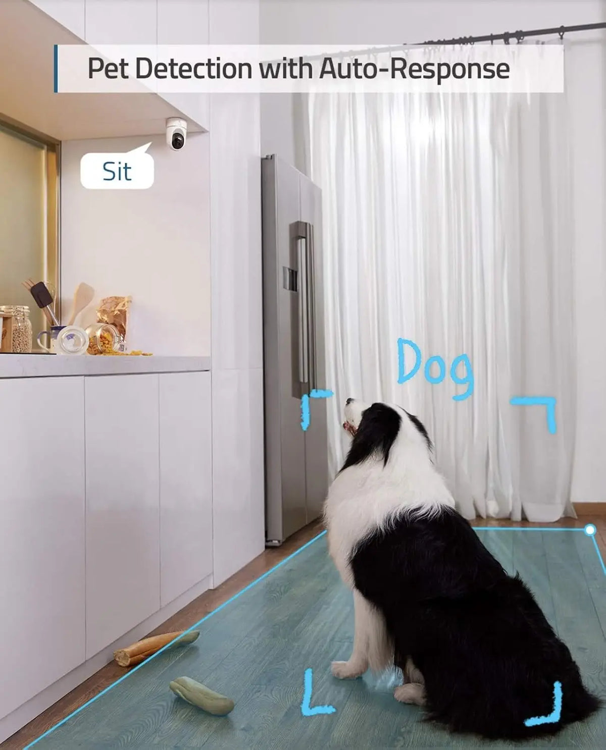 4K UHD Indoor Security Camera with Dual Lenses, 360° PTZ & 8× Zoom for Home Monitoring