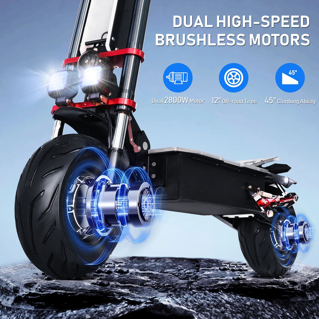 TIFGALOP K8 12 Fat Tireh tire,E-mountain scooter Adult Foldable Electric Scooter 3000W*2 Motor 60V38AH Battery City Escooter