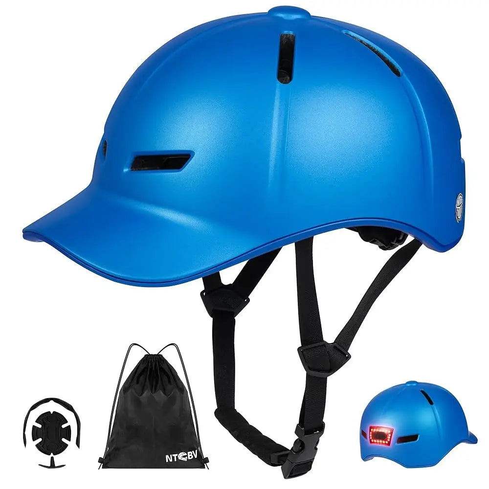 Bike Helmet Adult Men/Women-USB Rechargeable Rear Light CPSC/ASTM Certified 2 Removable Liners Adjustable Lightweight Basebal
