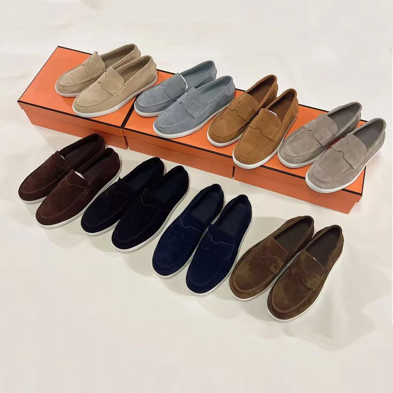 New Men Casual Slip On Loafers Versatile One Step Lazy Shoes Lightweight Wear Resistant Suede Fashion Footwear Comfortable