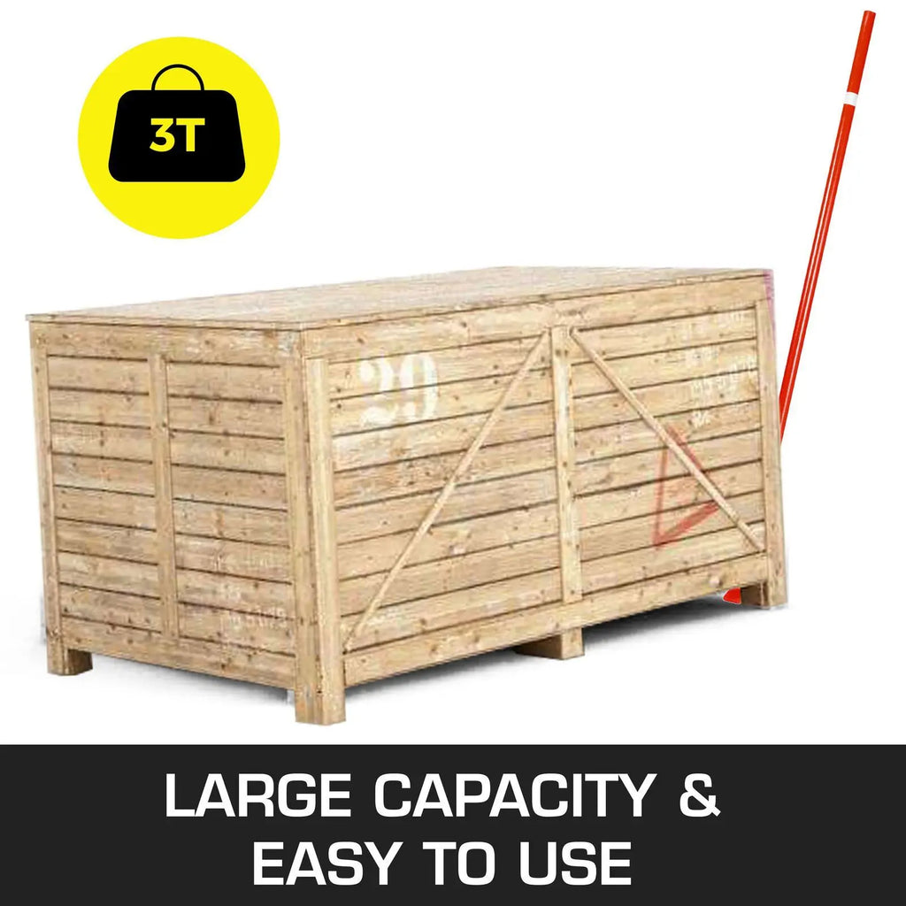 6600lb Capacity Steel Pry Bar Heavy Duty with Rollers 150cm Handle and Thickened Steel Plate Bright Yellow