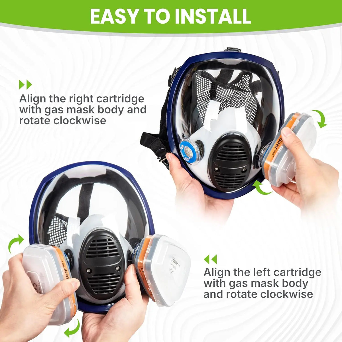 Full Face Respirator Mask with A1P2 Filters for Anti-Gas, Dust Protection in Painting, Woodworking, Construction
