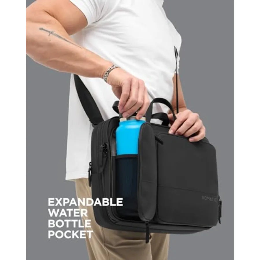 NOMATIC Laptop Bag: Slim Messenger Bag with RFID Pocket Tech Organizer Water-Resistant Zippers - 11-13.5L Expansion Design Lapt