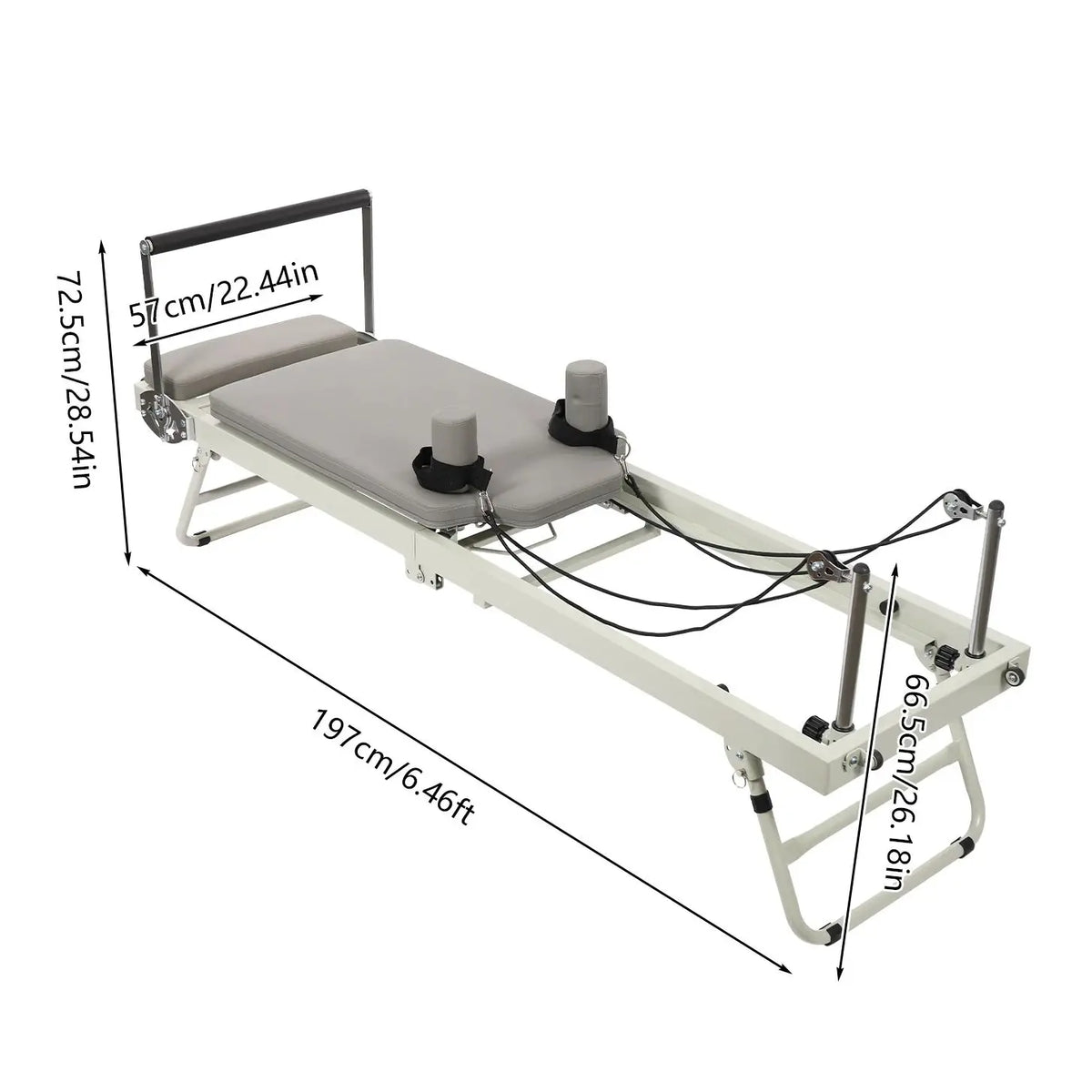 Pilates Reformer, Foldable Reformer Pilates Machine for Home Use, with Dual Resistance- Springs and Cords, Pilates Equipment