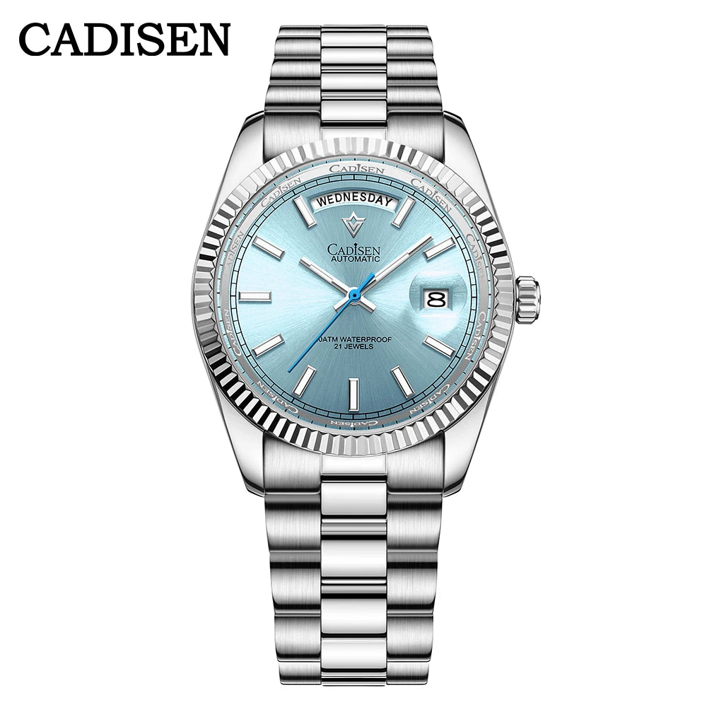 CADISEN Men Watches Luxury Golden Automatic Mechanical Watch Men Sapphire Glass 10Bar MIYOTA 8285 Movement DD40 Week Wristwatch