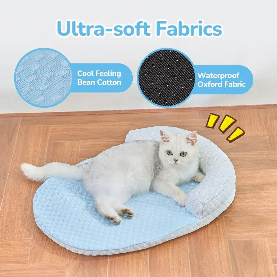 Cat Bed Mat Pet Bed Mat for Cats or Small Dogs, Cat Bed Cat Sleeping Beds with Pillow Soft and Comfortable, Cozy Pad Washable, N