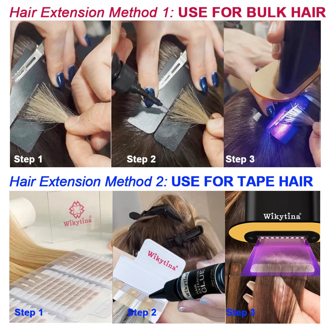 UV Light Hair Extension Kit 2026 with V Light Tools Glue and Curing Lighter for Professional Hair Extensions at Home or Salon