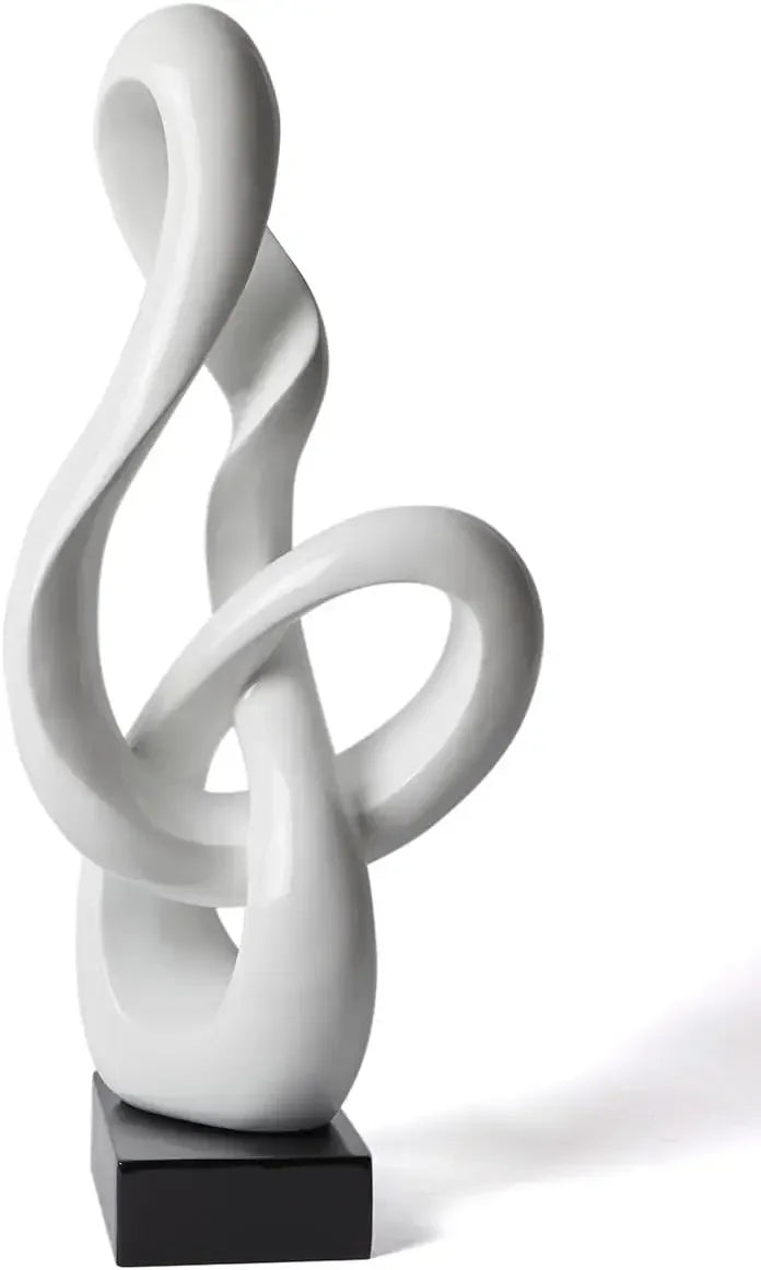 Sculpture Music Note Decor Modern Statue Gifts Treble Clef Figurine Polyresin Arts White 23 inch