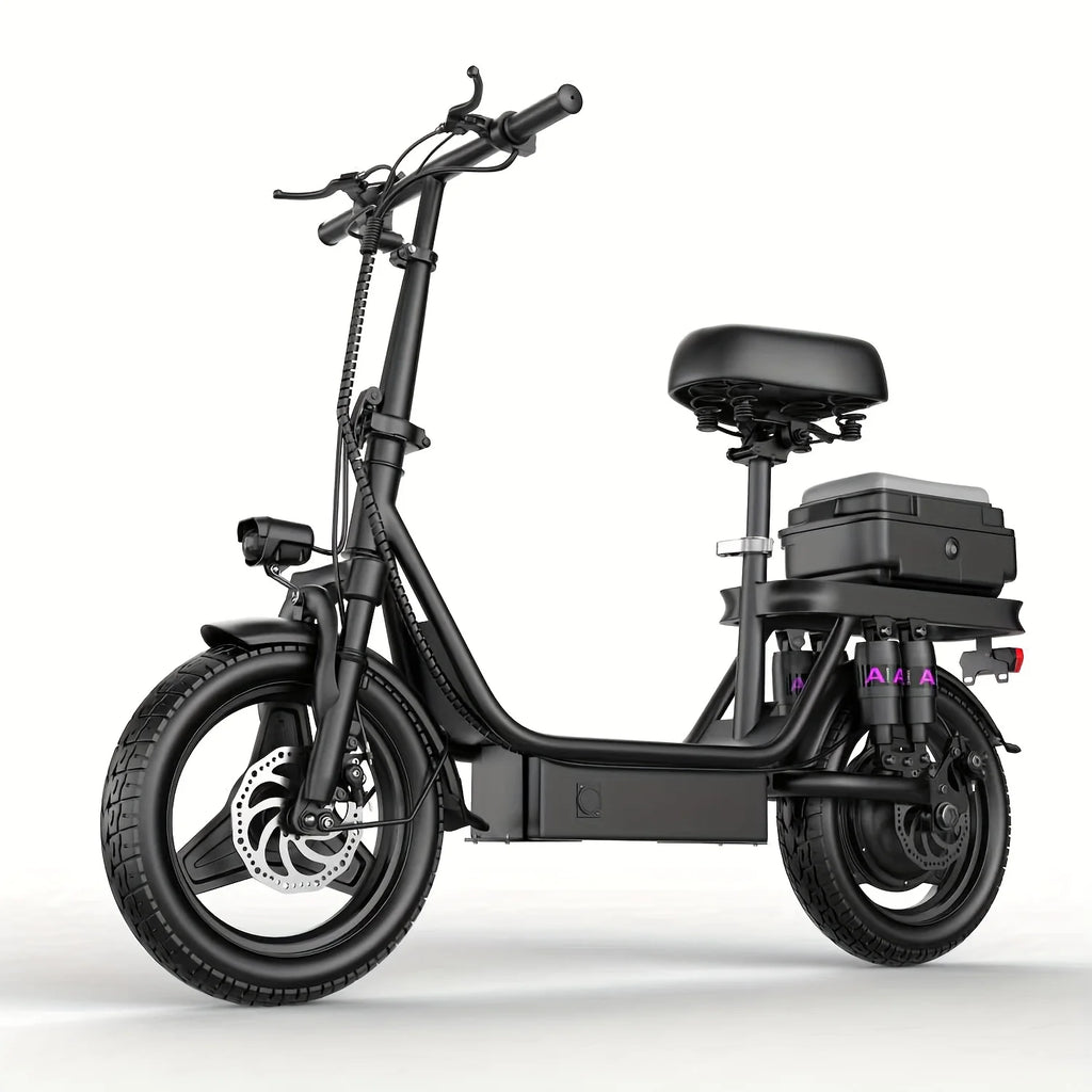Rated Power 500w (peak 740w)Adult Electric Scooter And Electric Bike, With Seat, 48V 10-15Ah Lithium Battery, Range Up To 10-35