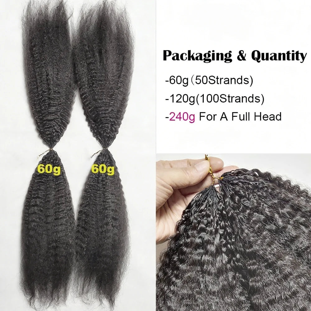 30 Inch Feather Crochet Human Hair Extensions Knotless Pre-Separated Kinky Straight Invisible Knot Human Crochet Hair For Women