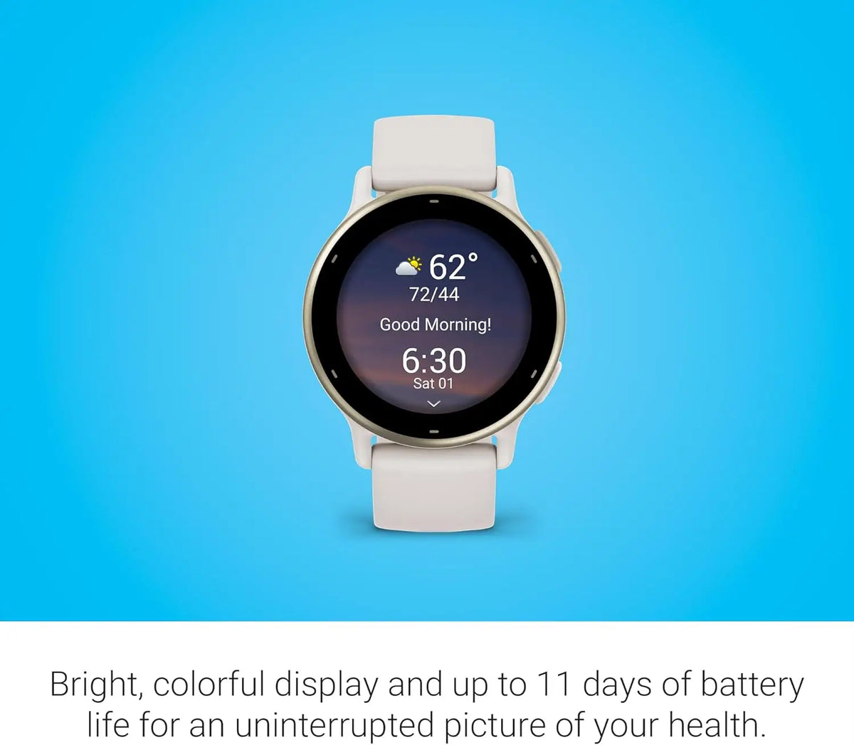 Health & Fitness GPS Smartwatch with AMOLED Display, Up to 11 Days Battery Life in Ivory
