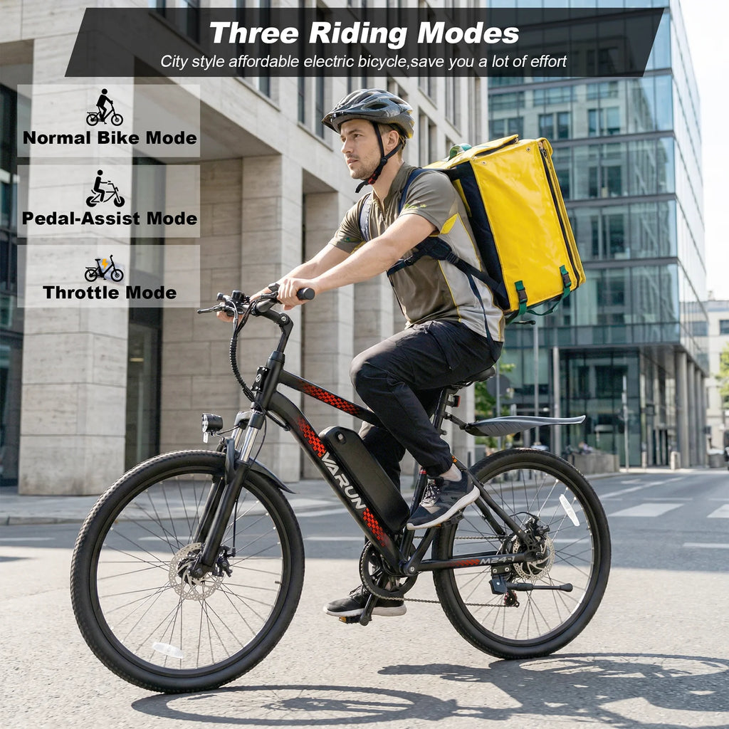 Varun M24-1 Adult Electric Bike, 500W Peak Power Electric Road Bike, 36V 7.8Ah Battery, 24-inch E-Bike, Max Speed 32km/h