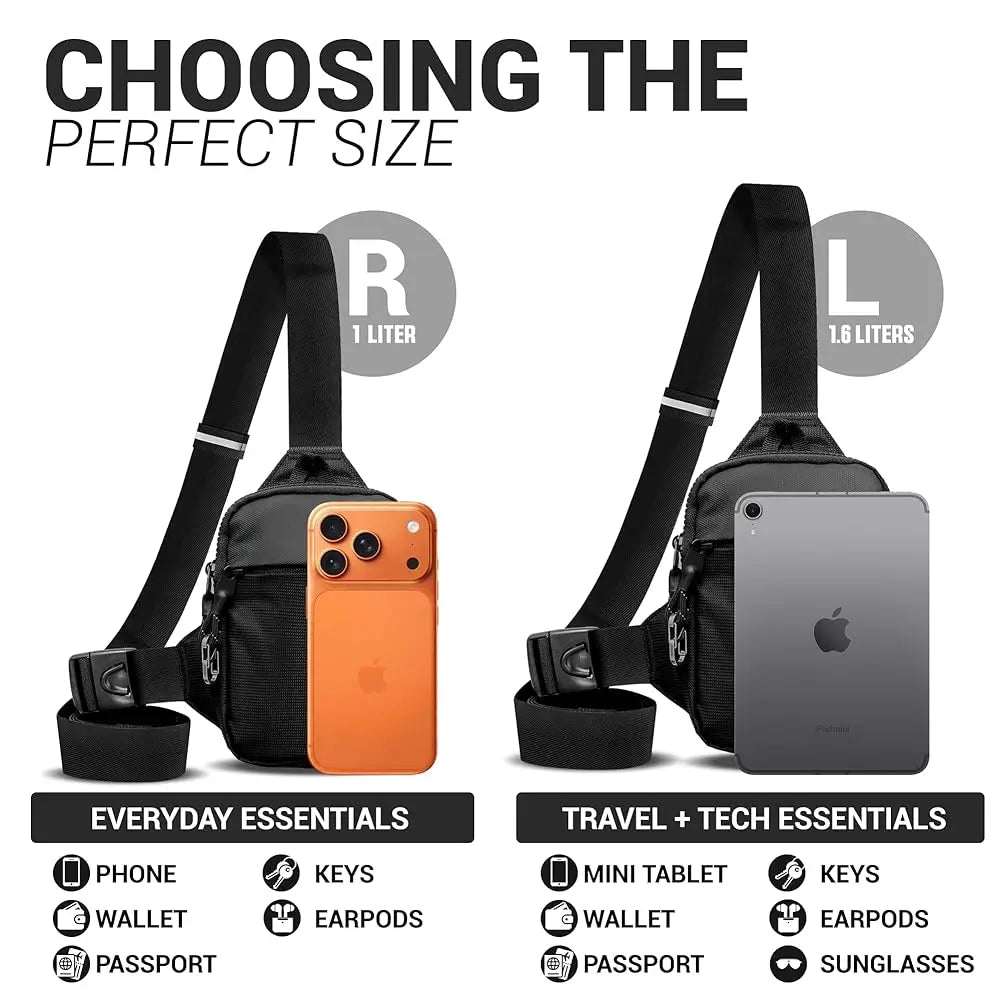 Travel Sling Bag for Men & Women - Water Resistant Crossbody Multipocket Chest Bag with Anti-Theft & RFID