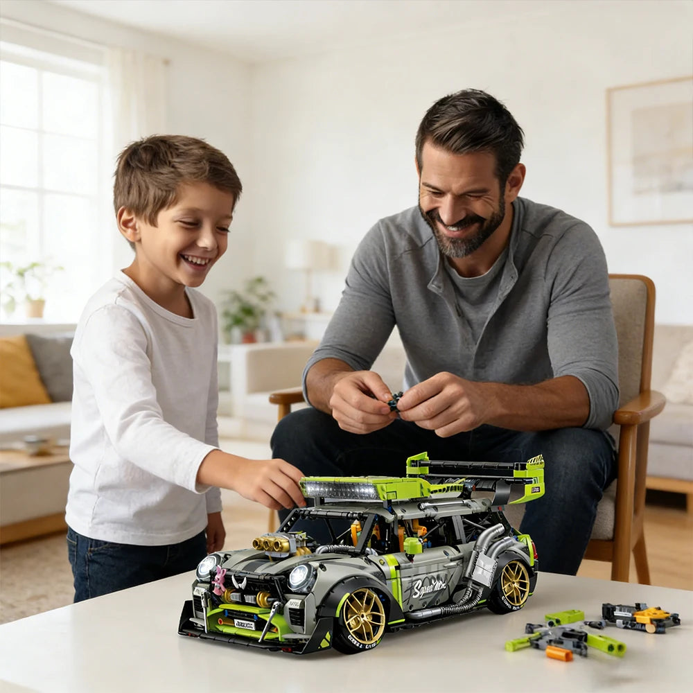 1:10 Scale MOC Technical RC Sports Car Building Blocks Kit with Motor DIY Assemble Racing Model Gift for Kids Adults Bricks Gift