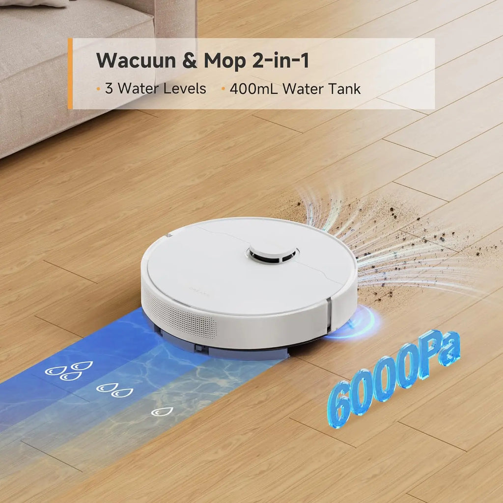 90-Day Self-Emptying Robot Vacuum Mop Combo with LiDAR Navigation, App/Voice Control for Pet Hair, Carpets & Hard Floors