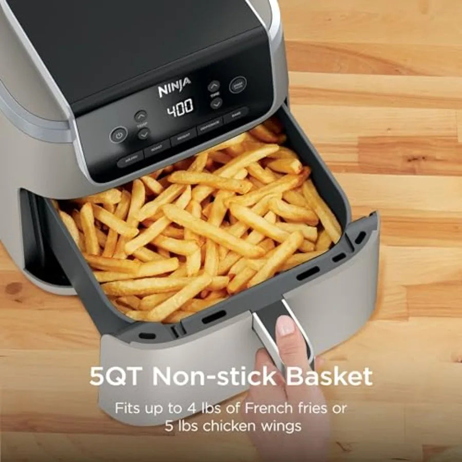 Air Fryer Pro 5-in-1 5 QT Capacity Air Fry Bake Roast Reheat Dehydrate with Air Crisp Technology Nonstick Basket Crisper Plate