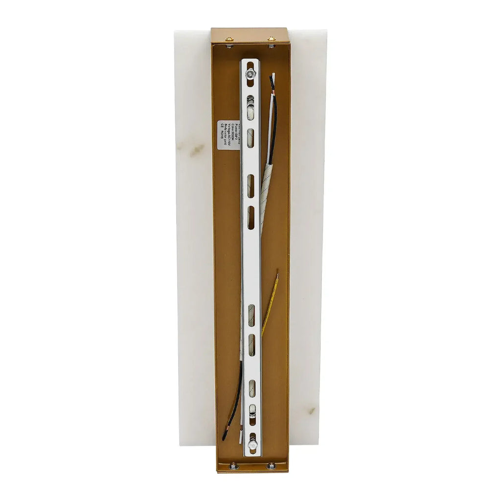 Alabaster Rectangular Wall Light G9 Lamp Base Modern Sconce for Bedroom Kitchen Living Room Interior Lighting 15x46cm