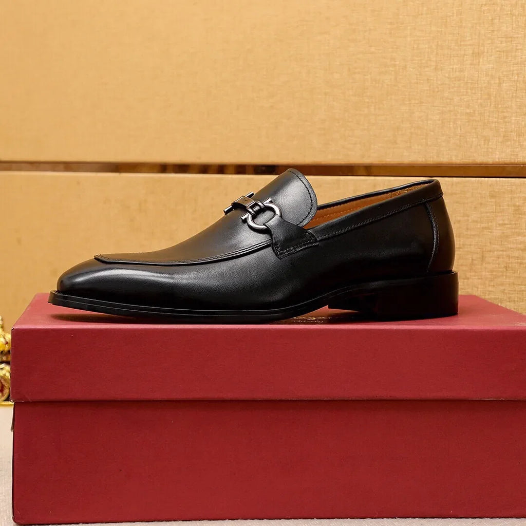 men formal business brogue dress shoes casual genuine leather flats brand designer wedding party loafers size 38 47 ferraga