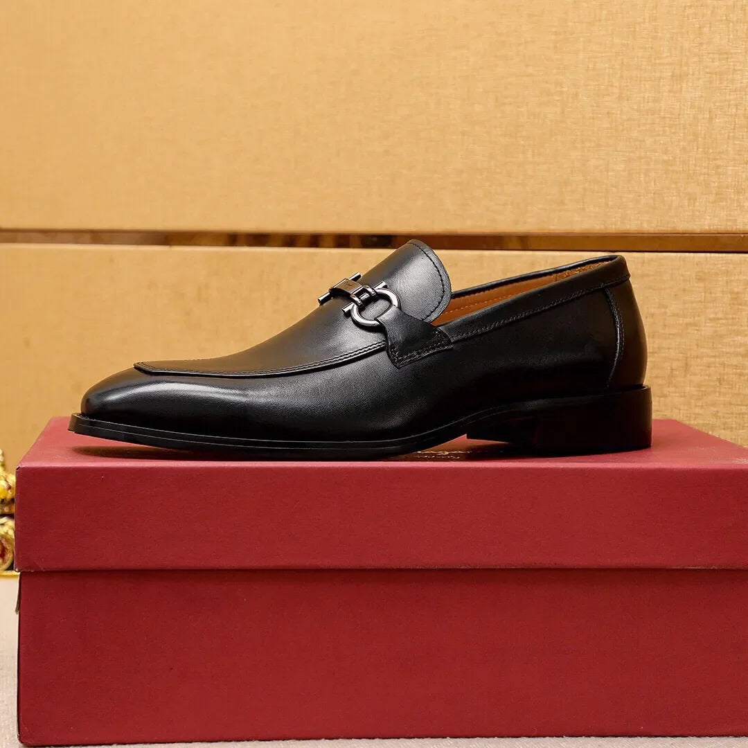 men formal business brogue dress shoes casual genuine leather flats brand designer wedding party loafers size 38 47 ferraga