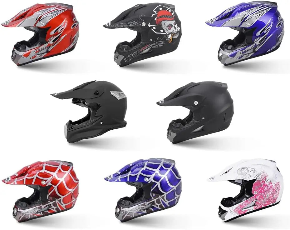 Motocross Full Face Helmet Adult Dirt Bike UTV Off-Road Helmet Goggles Gloves and Face Mask Matte Black Motorcycle Accessories