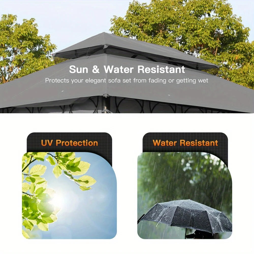 10'x13' outdoor pavilion waterproof canopy 2 side wall canopy