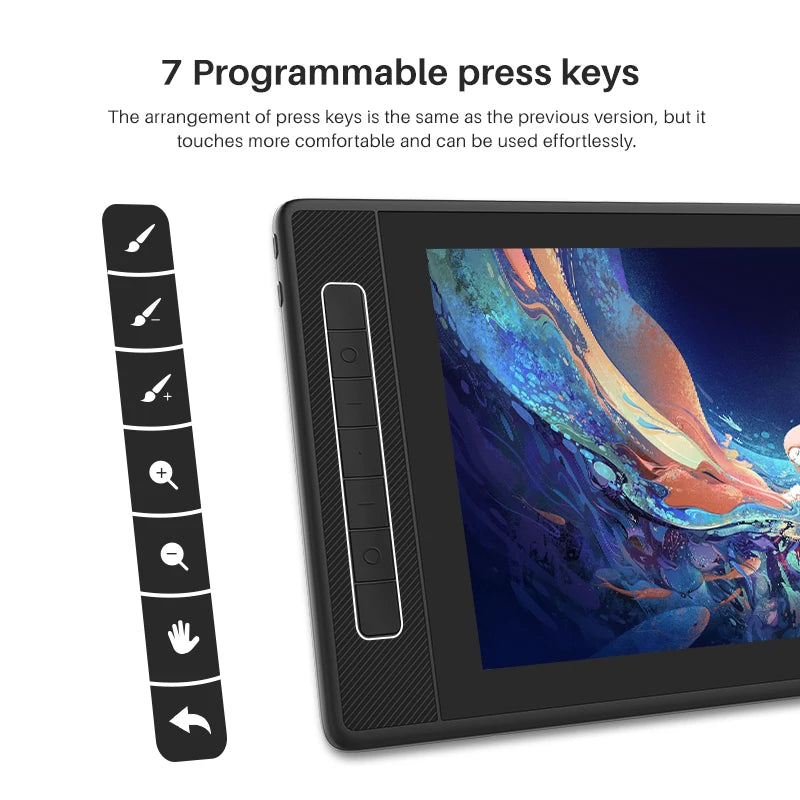Huion Kamvas Pro 13 Graphics Tablet 2.5K Screen 13.3 Inch 145% sRGB QLED Drawing Display for Laptop Windows Mac Android Linux