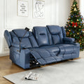 Redlife Loveseat Electric Recliner Sofa for Seniors, Massage & Heat,Dual Motor,350LBS Capacity,Cat-Claw Leather,For Living Room
