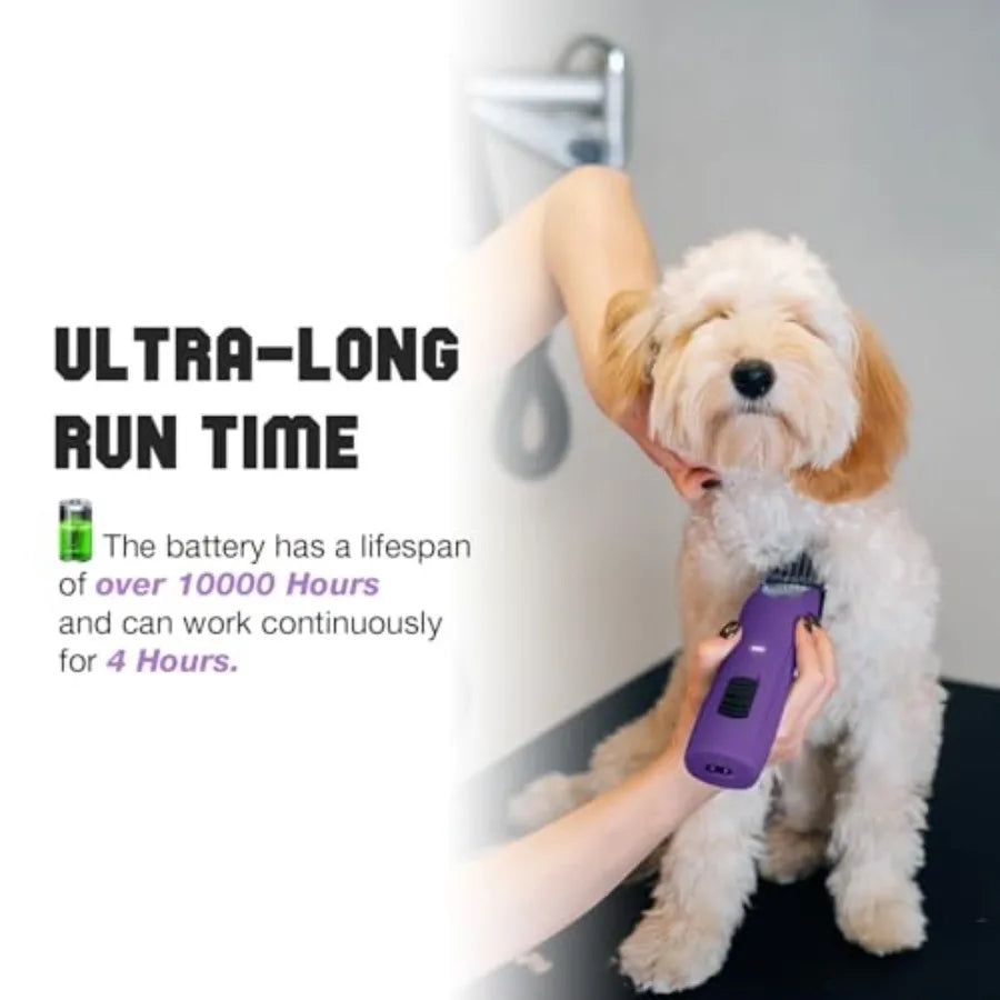 Professional Dog Clippers for Grooming - 2 Speed Pet Grooming Kit for Thick Curly Matted Coats - Low Noise Heavy Duty Cordless
