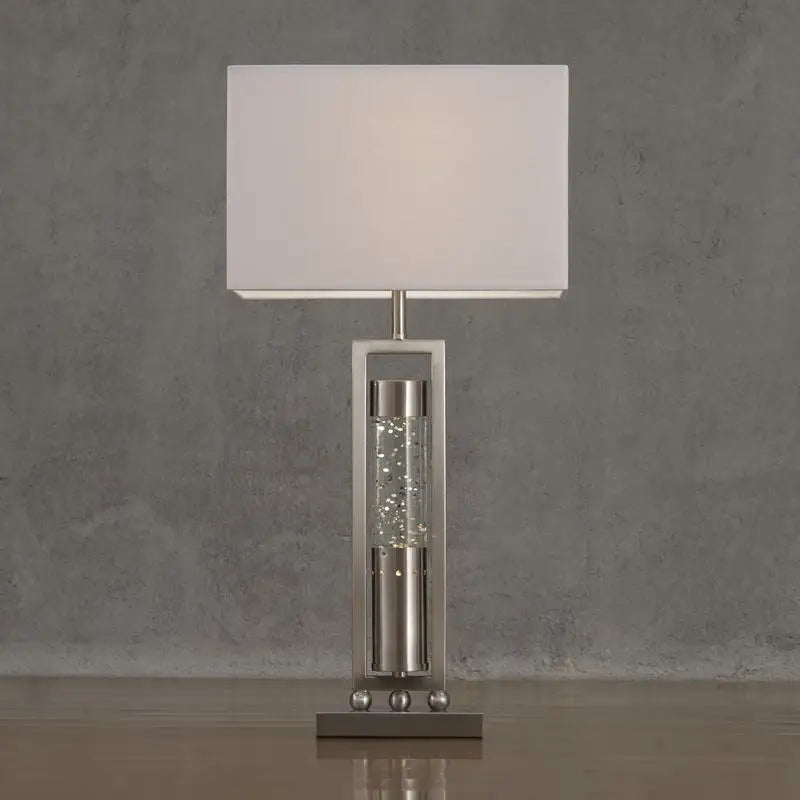 Modern Table Lamp with Water Dancing Light - Sparkling Decorative Home Decor, Satin Night Light for Stylish Interiors