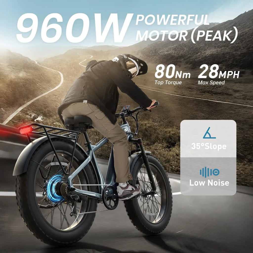 PUCKIPUPPY Beagle II Electric Bike for Adults 960W Peak 48V 15AH Ebike with Luxury Accessory Pack and Extra 15Ah Battery