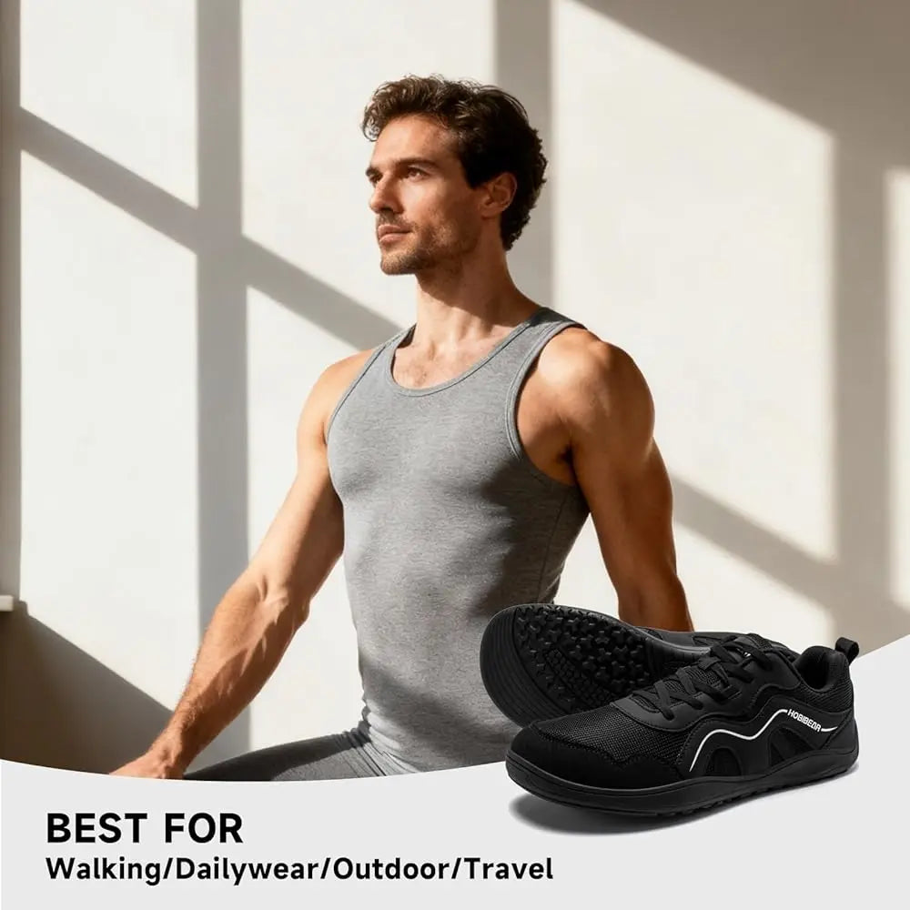 Men's Wide Toe Box Barefoot Sneakers | Zero Drop | Lightweight Walking Shoes