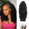 14A Burmese Curly Crochet Human Hair Extensions Knotless Pre-Separated Curly Human Hair With String Pre-Looped Reusable Feather