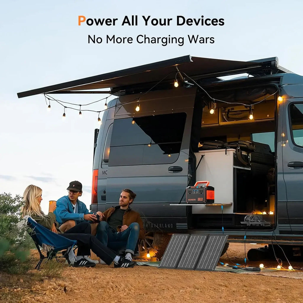 88.8Wh Portable Power Station with30WSolar Panel150WPeak Camping Solar Generator Power Bank with AC Outlet(2*AC2*USB A 2*USB C)
