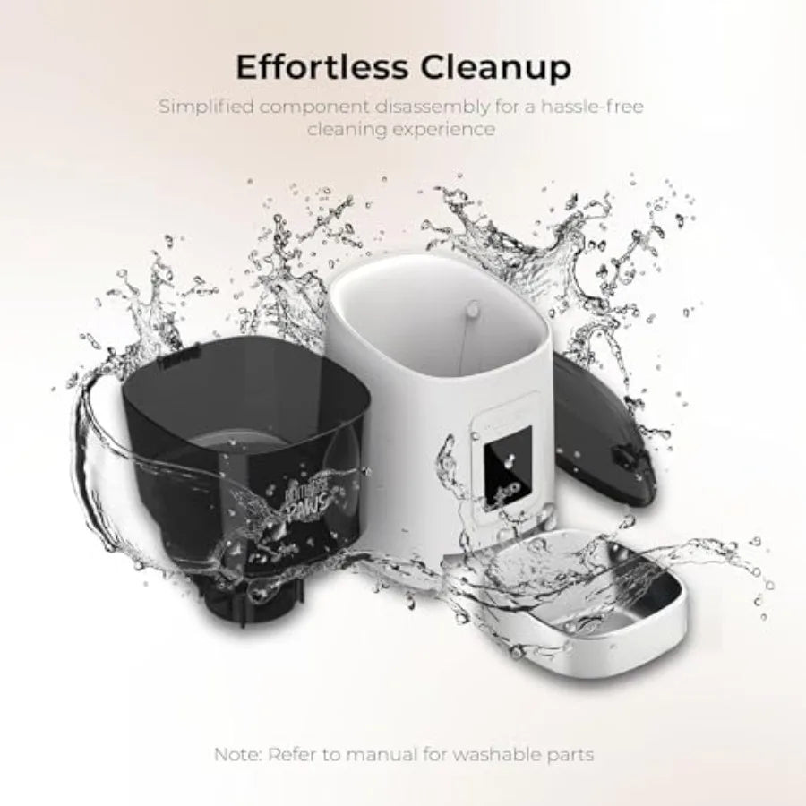 Smart HD Automatic Pet Feeder 6L Dry Food Ccity 1080p Camera 2-Way Audio Scheduled Meals Backup Power Easy to Clean Anti-Jam De