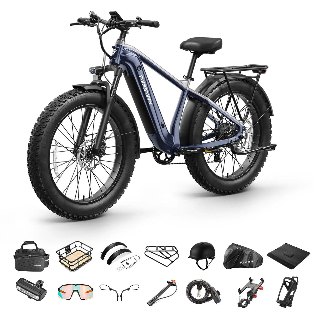 PUCKIPUPPY Beagle II Electric Bike for Adults 960W Peak 48V 15AH Ebike with Luxury Accessory Pack and Extra 15Ah Battery