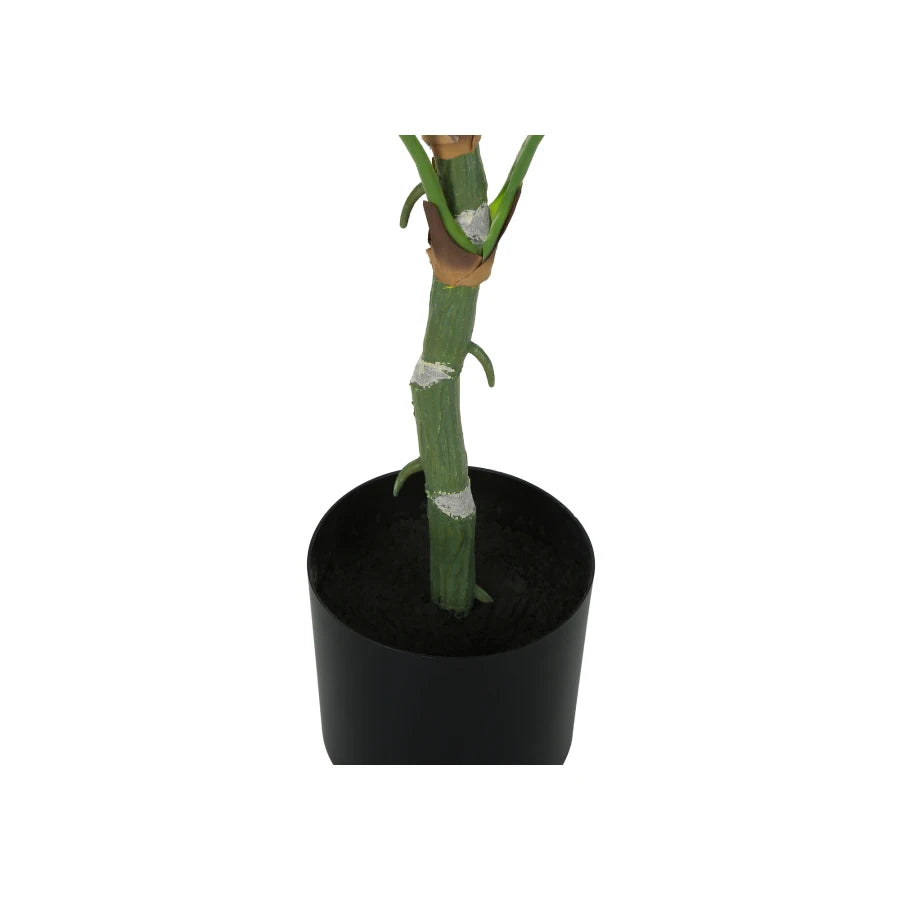 Artificial Dieffenbachia Tree Plant 54 Tall Indoor Floor Potted Faux Greenery with Real Touch Green Leaves in Black Pot for Dec