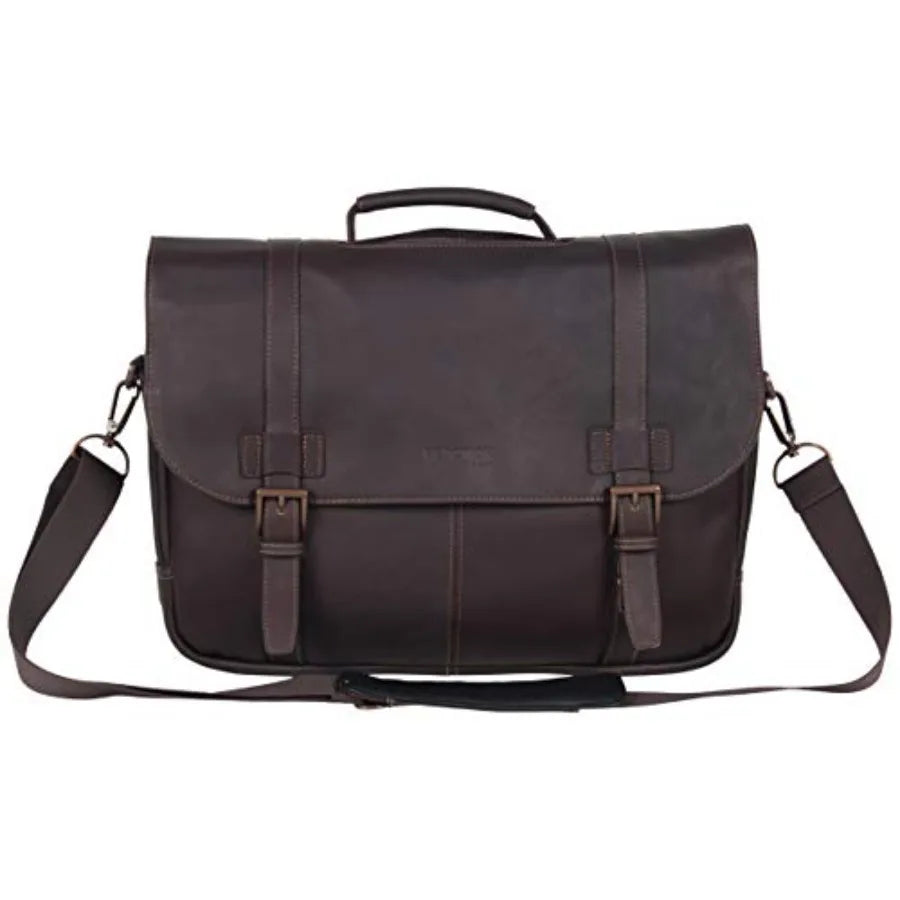 16 Colombian Leather Business Laptop Portfolio Messenger Bag for Work Travel Brown Durable Stylish Design