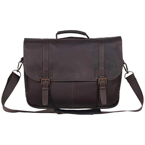 16 Colombian Leather Business Laptop Portfolio Messenger Bag for Work Travel Brown Durable Stylish Design