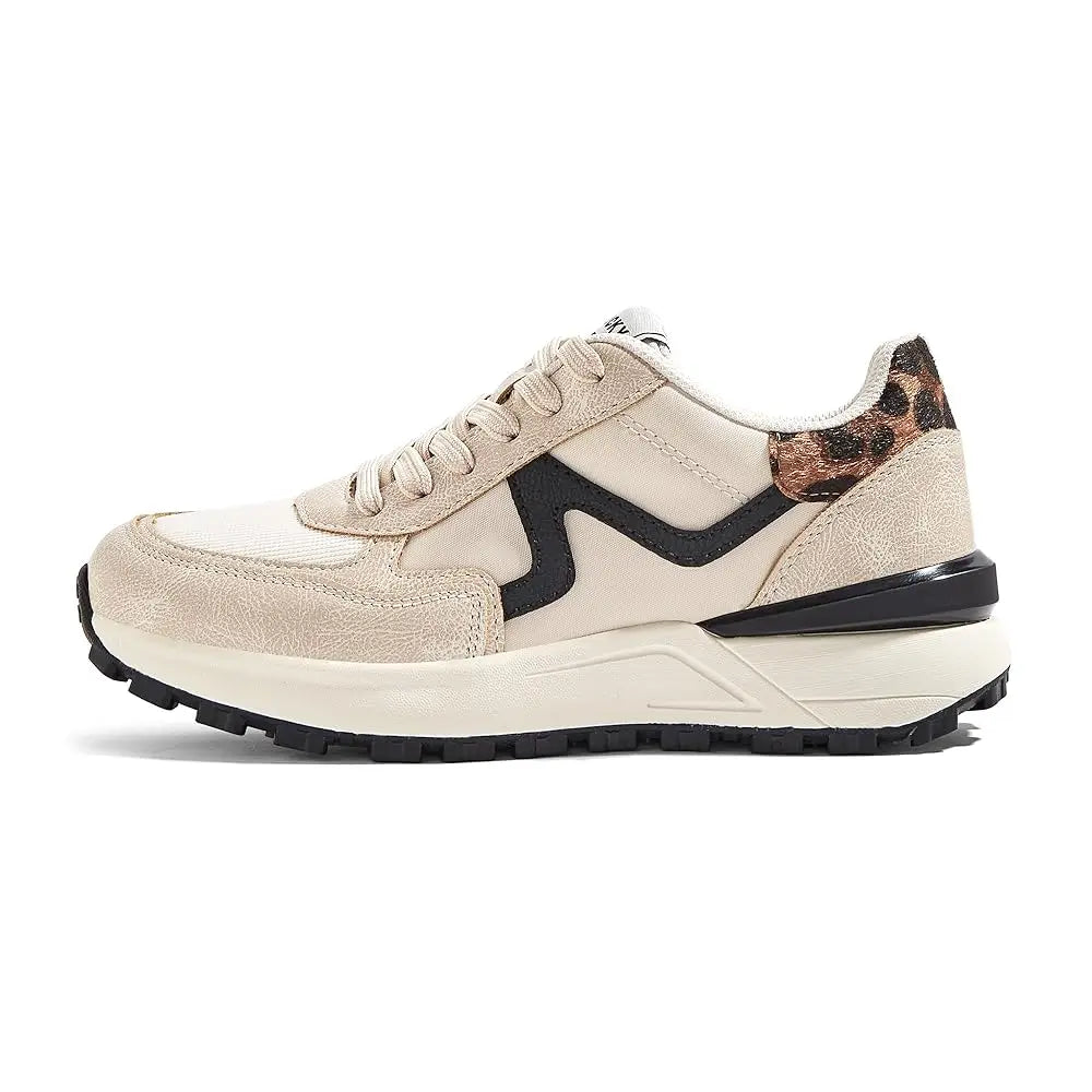 Women's Retro Fashion Casual Sneakers Colorblock Platform Classic Trendy Trainning Anti-Slip Tennis Travel Walking Shoes