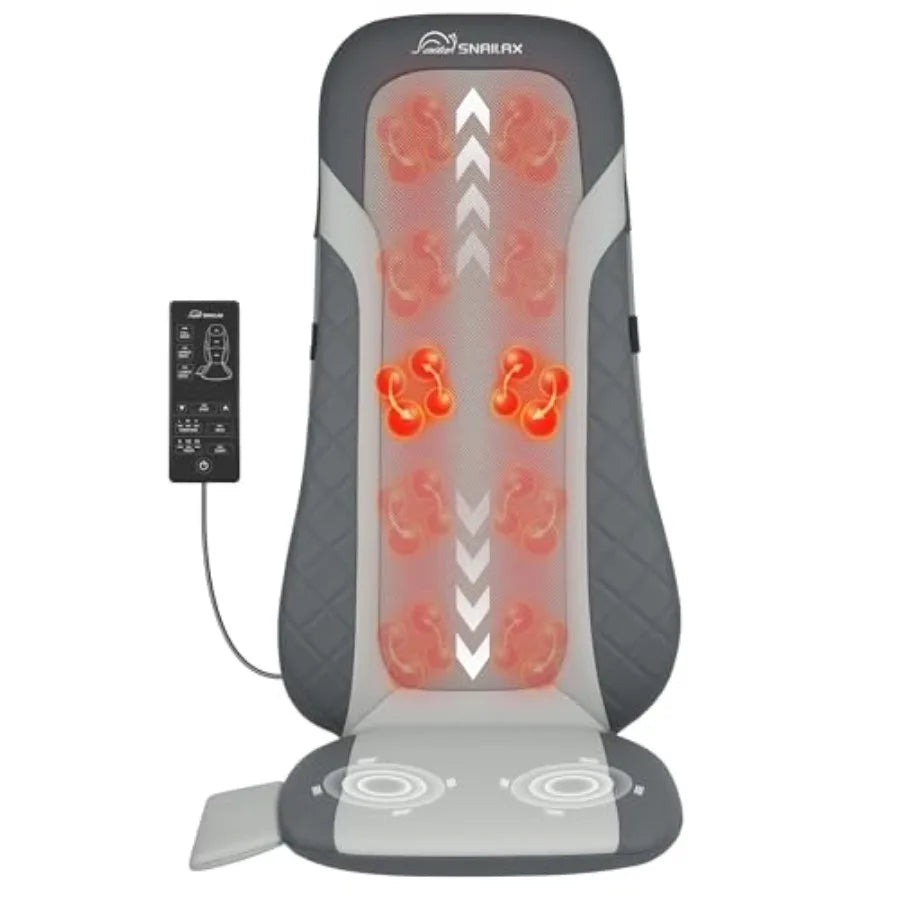 Shiatsu Back Massager with Heat for Pain Relief Deep Tissue Rolling Massage Pad in Black Long-Lasting Comfort Chair Pad Ideal f