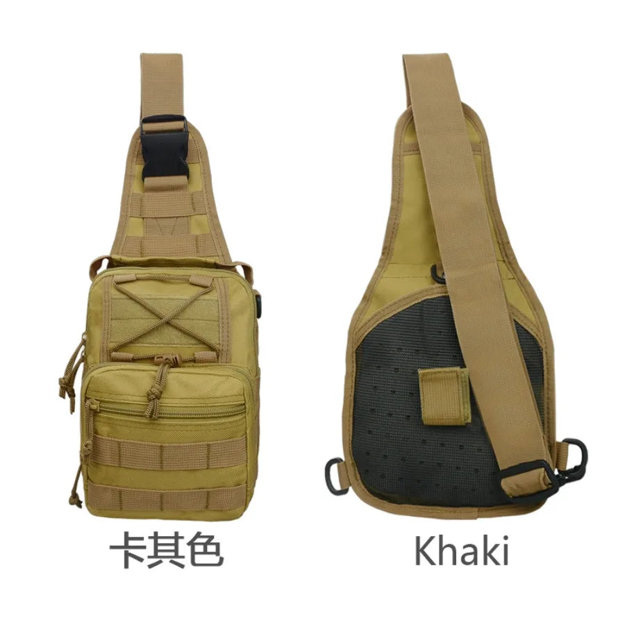 【New style】Outdoor lightweight hiking bag multi-functional single-shoulder -body riding fitness sports chest bag military fan t